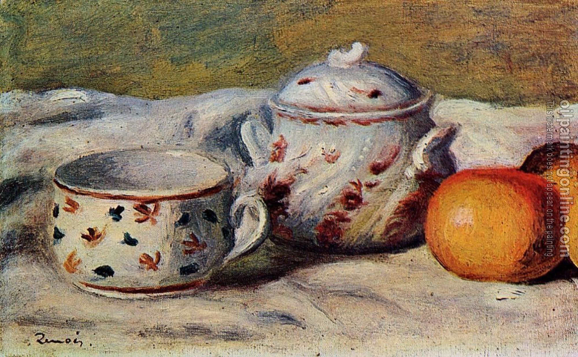 Renoir, Pierre Auguste - Still Life with Cup and Sugar Bowl